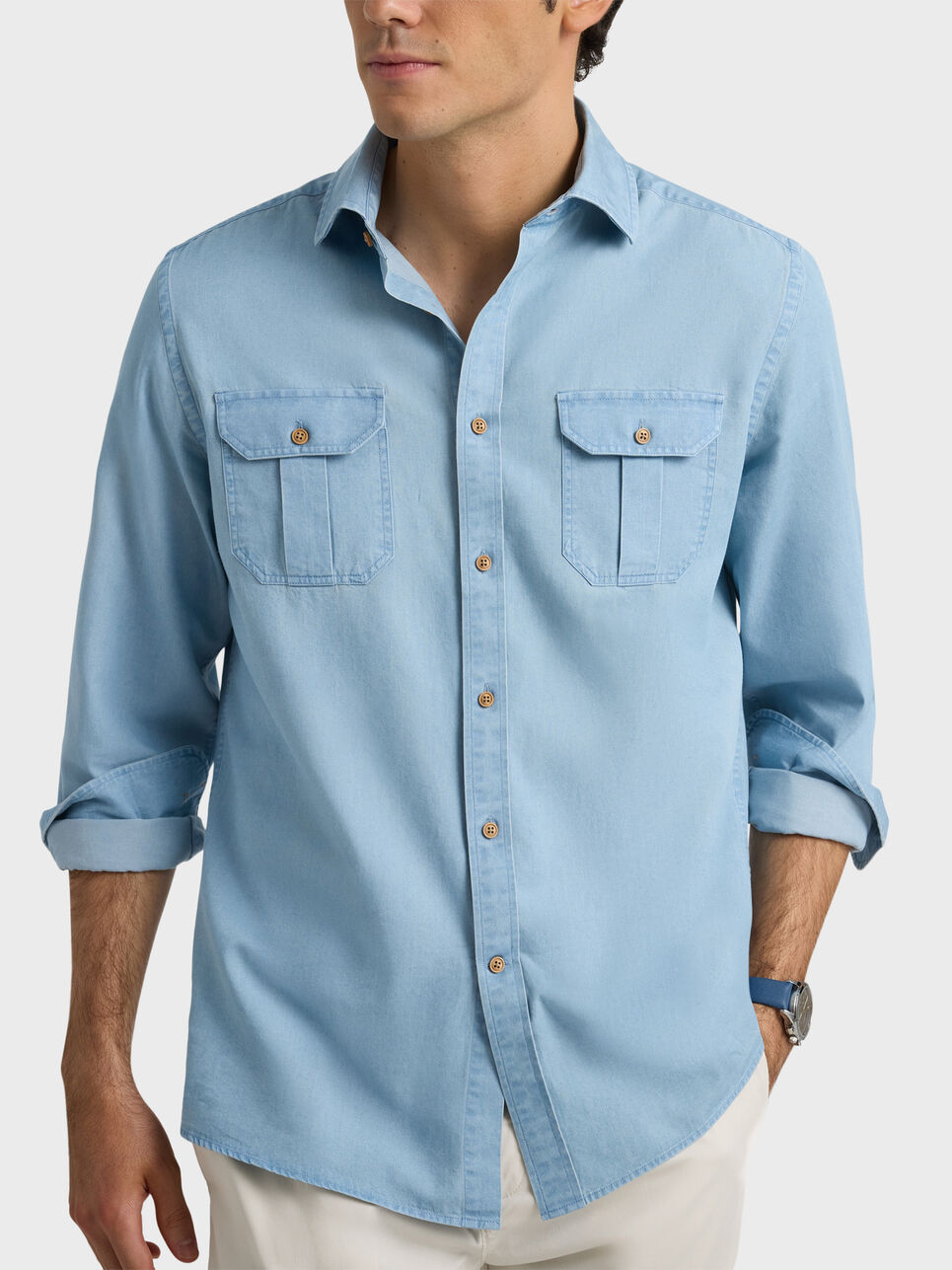 CAMISA DENIM BOLSILLOS