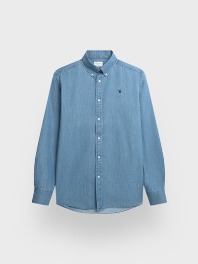 CAMISA DENIM DOWN CELESTE