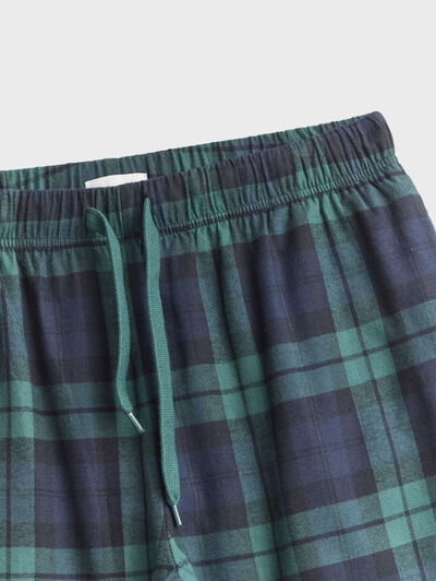 PIJAMA FRANELA CUADROS VERDE