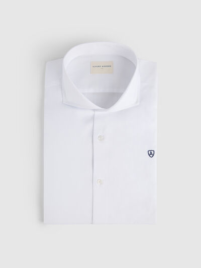 CAMISA VESTIR HERRINGBONE BLANCO