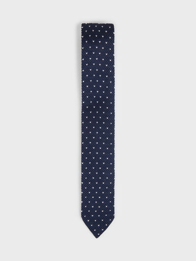 CORBATA PUNTO TIPS AZUL MARINO