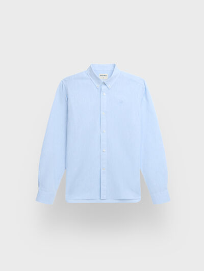 CAMISA LINO C.BOTON KIDS CELESTE