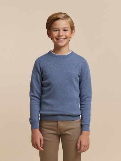 JERSEY ROUND NECK KIDS AZUL