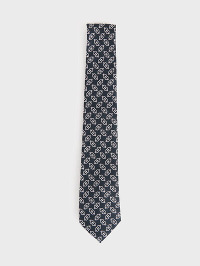 CORBATA PRINTED AZUL MARINO