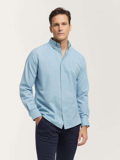 CAMISA FLANNEL ESPIGA TURQUESA