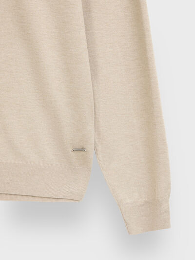JERSEY CUELLO VUELTO BEIGE