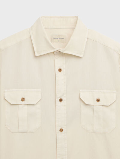 CAMISA PANAMA BOLSILLOS CRUDO