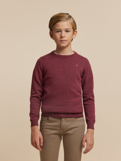 JERSEY ROUND NECK KIDS BURDEOS
