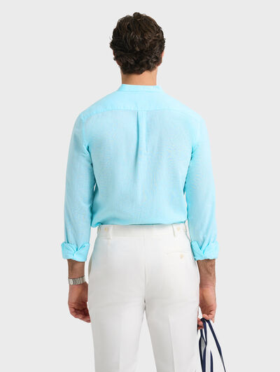 CAMISA LINO MAO VERDE AGUA