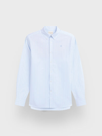 CAMISA OXFORD STRIPES CELESTE