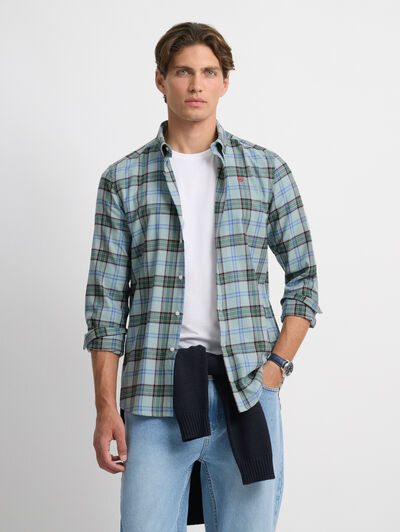 CAMISA TARTAN CHECKS VERDE AGUA