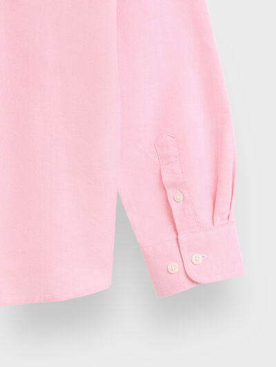 CAMISA OXFORD SOLID KIDS CORAL