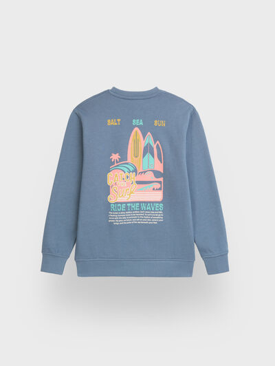 SUDADERA SURF KIDS AZUL