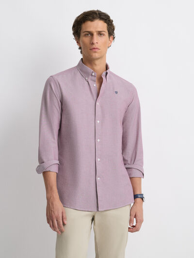 CAMISA OXFORD SOLID BURDEOS