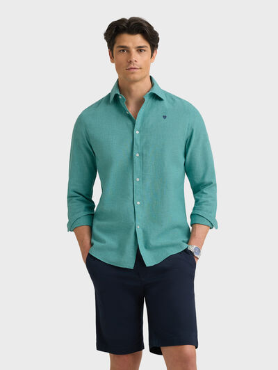 CAMISA LINO CHAMBRAY AZUL