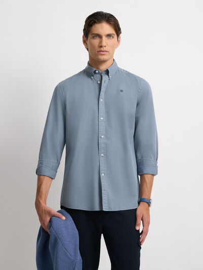 CAMISA POPELIN DYE CELESTE
