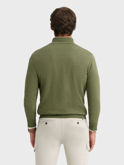 JERSEY BUTTON COLLAR VERDE