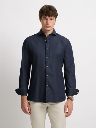 CAMISA DENIM TIE AZUL MARINO