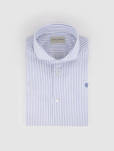 CAMISA RAYAS DOBBY AZUL