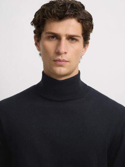 JERSEY ROLL COLLAR NEGRO