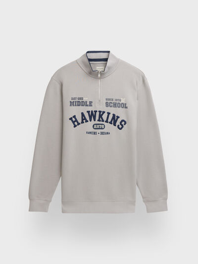 SUDADERA HAWKINS GRIS
