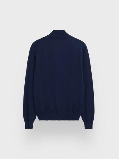 JERSEY BUTTON COLLAR AZUL MARINO