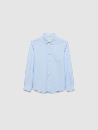 CAMISA LINO C. BOTON KIDS CELESTE