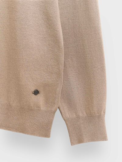 JERSEY CUELLO VUELTO BEIGE