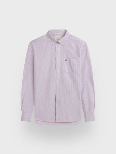 CAMISA OXFORD STRIPES BURDEOS