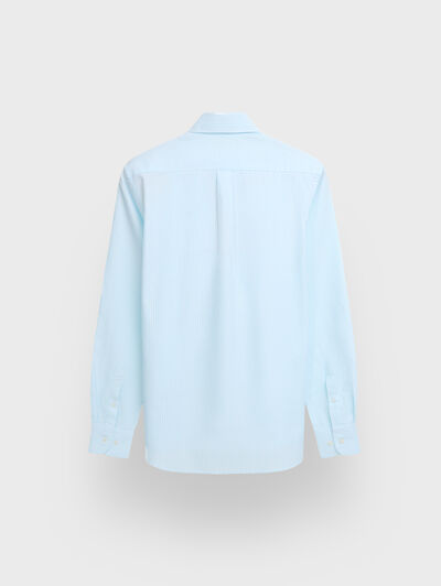 POLERA OXFORD RAYAS VERDE AGUA