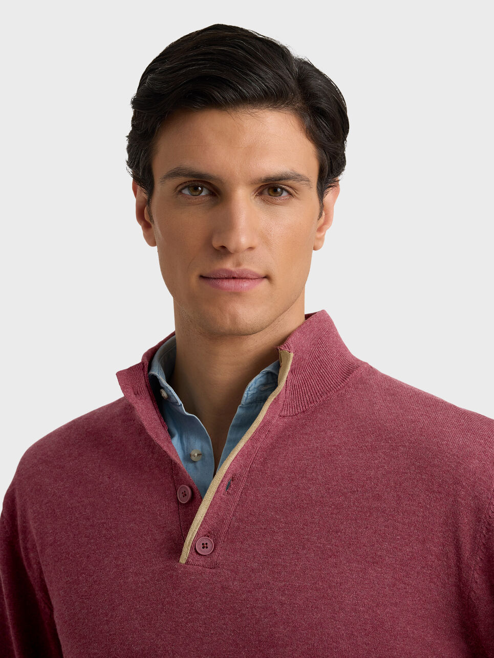 JERSEY BUTTON COLLAR