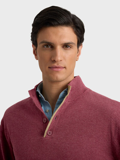 JERSEY BUTTON COLLAR ROSA