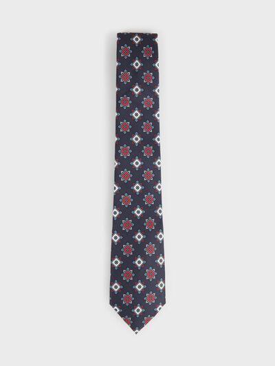 CORBATA PRINTED AZUL MARINO