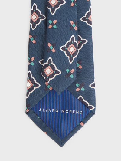 CORBATA PRINTED AZUL MARINO
