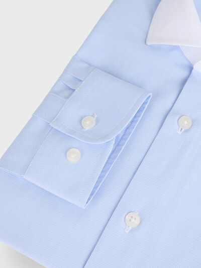 CAMISA MIL RAYAS C.BCO KIDS CELESTE