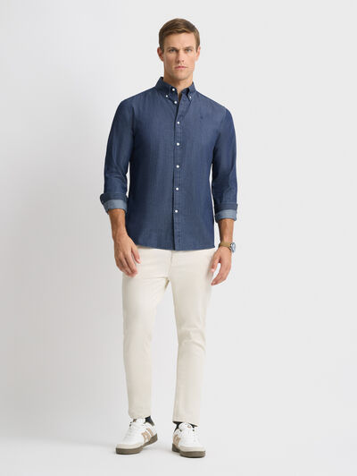 CAMISA DENIM DOWN AZUL MARINO