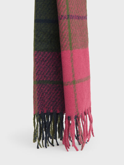 BUFANDA CUADROS FUCSIA