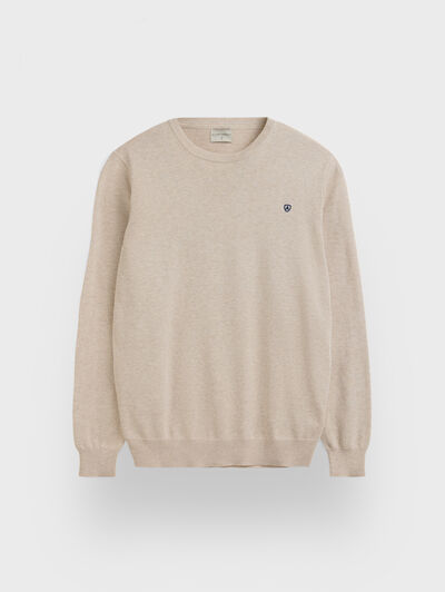 JERSEY ROUND NECK BASIC BEIGE