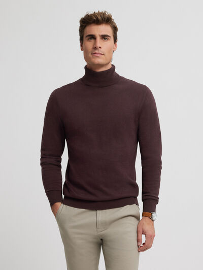 JERSEY ROLL COLLAR BURDEOS