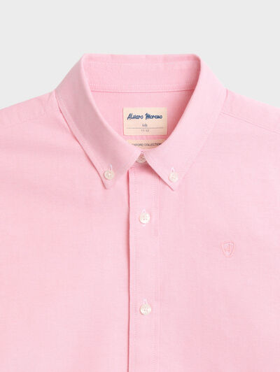 CAMISA OXFORD SOLID KIDS CORAL