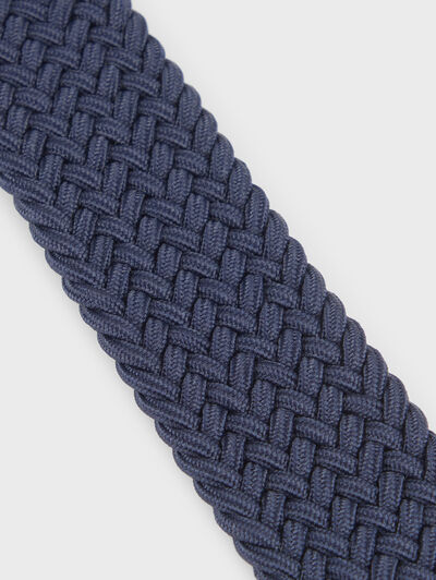CINTURON TRENZADO ELASTICO AZUL MARINO