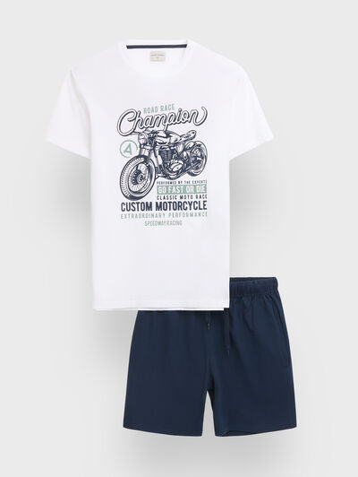 PIJAMA MOTORCYCLE BLANCO