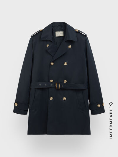 GABARDINA TRENCH AZUL MARINO