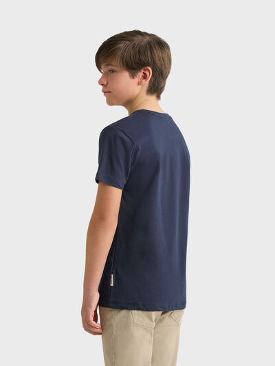 CAMISETA BASICA KIDS AZUL MARINO