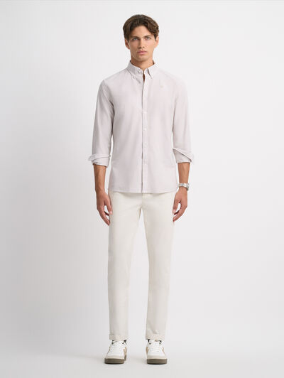 CAMISA OXFORD STRIPES CAMEL