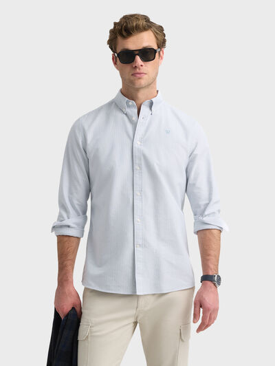 CAMISA OXFORD STRIPES AZUL