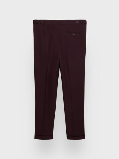 PANTALON DOPPIO PLAIN BURDEOS
