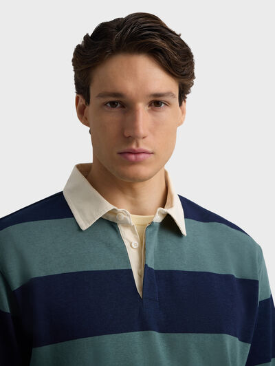 SUDADERA POLO RAYAS VERDE