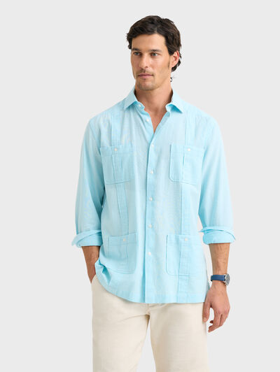 CUBANA LINO CHAMBRAY VERDE AGUA