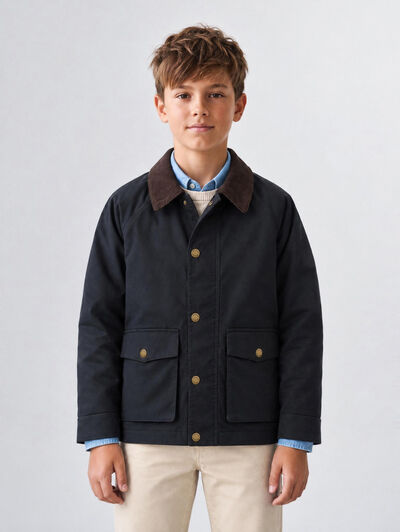 CAZADORA BROOKS KIDS AZUL MARINO